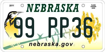 NE license plate 99PP36