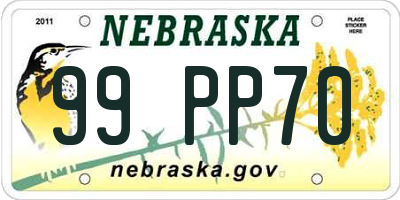 NE license plate 99PP70