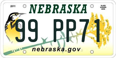 NE license plate 99PP71