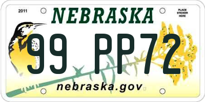 NE license plate 99PP72