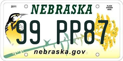 NE license plate 99PP87