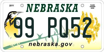 NE license plate 99PQ52