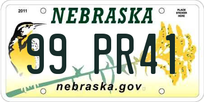 NE license plate 99PR41