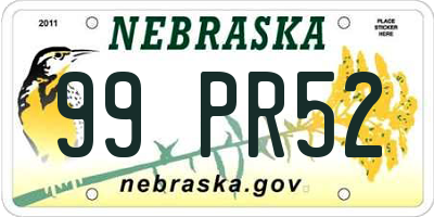 NE license plate 99PR52