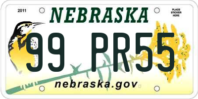 NE license plate 99PR55