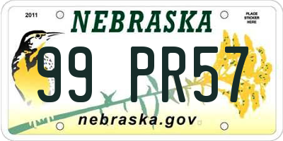 NE license plate 99PR57