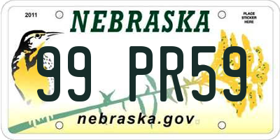 NE license plate 99PR59