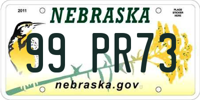 NE license plate 99PR73