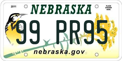 NE license plate 99PR95