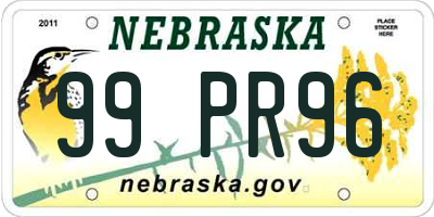 NE license plate 99PR96