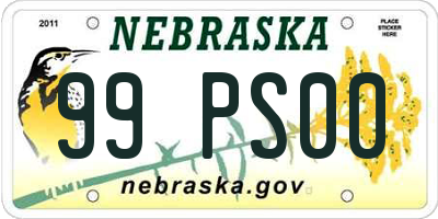 NE license plate 99PS00