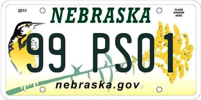 NE license plate 99PS01