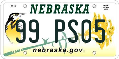 NE license plate 99PS05