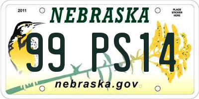 NE license plate 99PS14