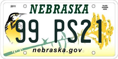 NE license plate 99PS21