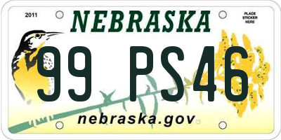 NE license plate 99PS46