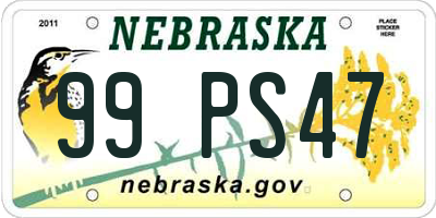 NE license plate 99PS47