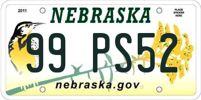 NE license plate 99PS52