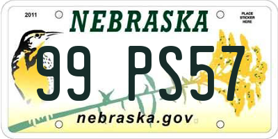 NE license plate 99PS57