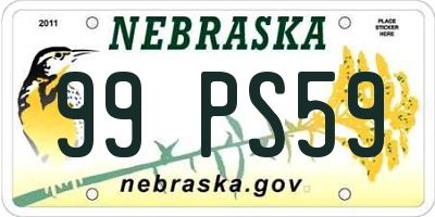 NE license plate 99PS59