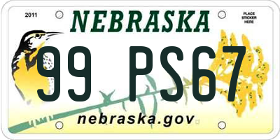 NE license plate 99PS67