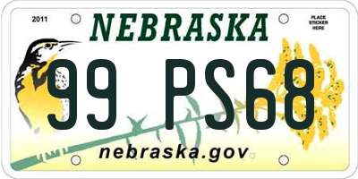 NE license plate 99PS68