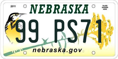 NE license plate 99PS71