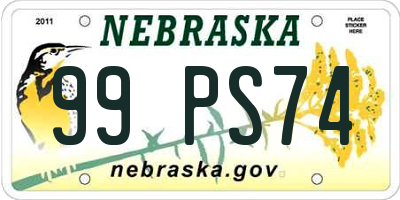 NE license plate 99PS74