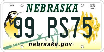 NE license plate 99PS75