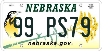 NE license plate 99PS79