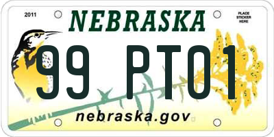 NE license plate 99PT01