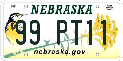 NE license plate 99PT11