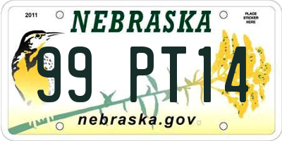 NE license plate 99PT14