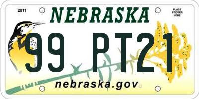 NE license plate 99PT21