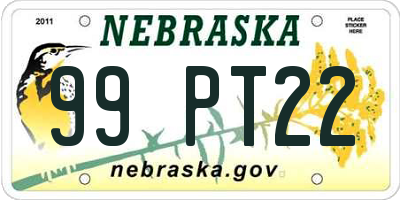 NE license plate 99PT22