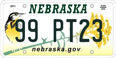 NE license plate 99PT23