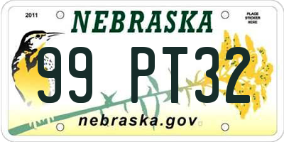 NE license plate 99PT32