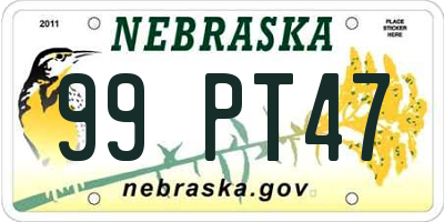 NE license plate 99PT47