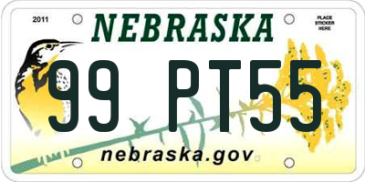 NE license plate 99PT55