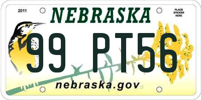 NE license plate 99PT56