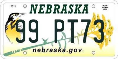 NE license plate 99PT73