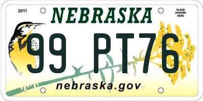 NE license plate 99PT76