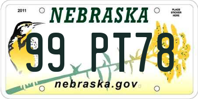 NE license plate 99PT78