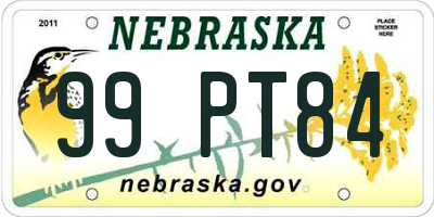 NE license plate 99PT84