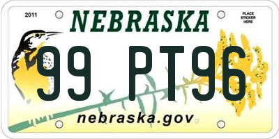 NE license plate 99PT96