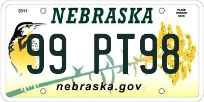 NE license plate 99PT98