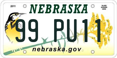 NE license plate 99PU11