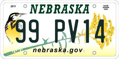 NE license plate 99PV14