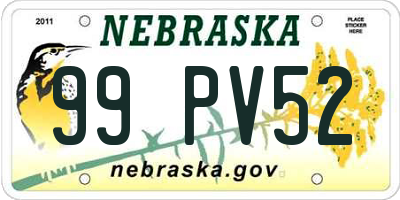 NE license plate 99PV52