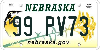 NE license plate 99PV73